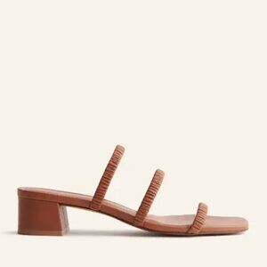 Reformation Assunta Strappy Block Heel Mule Pecan - Size 8